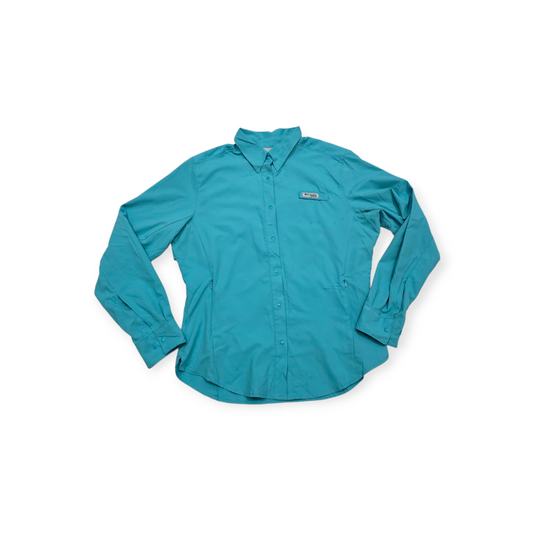 Camisa Columbia Pfg Mediana M Azul Turquesa