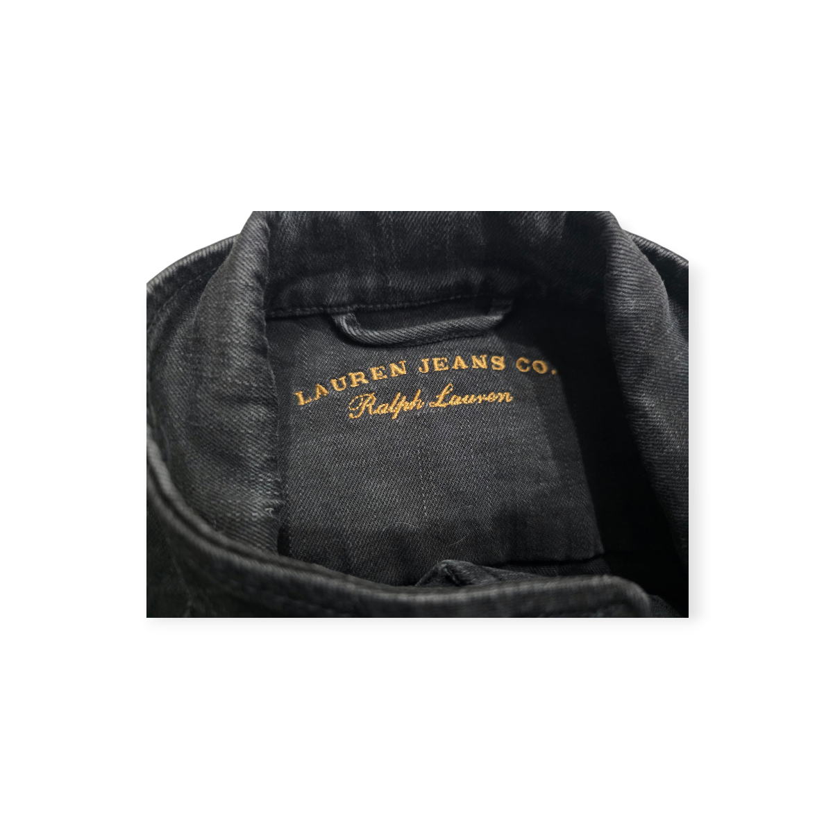 Chamarra Ralph Lauren De Mezclilla Grande L Color Negro