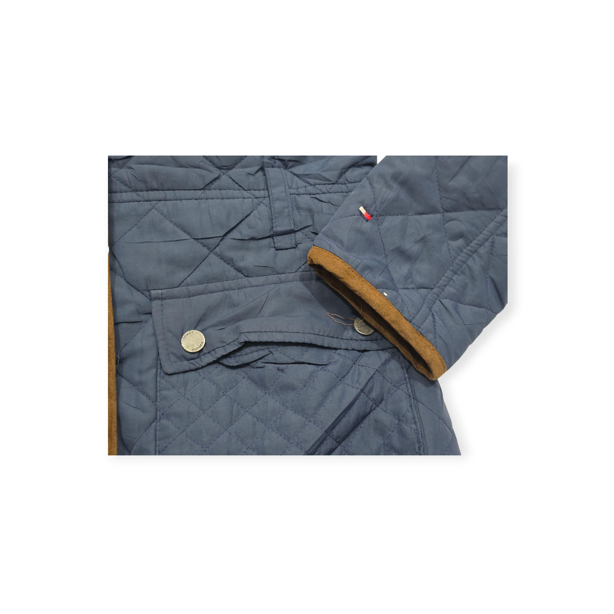 Chamarra Tommy Hilfiger Talla Chica Estilo Clásico Azul Cafe