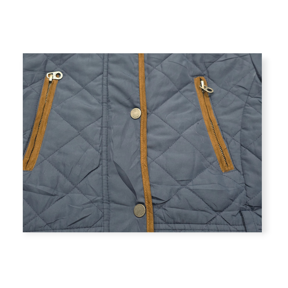 Chamarra Tommy Hilfiger Talla Chica Estilo Clásico Azul Cafe