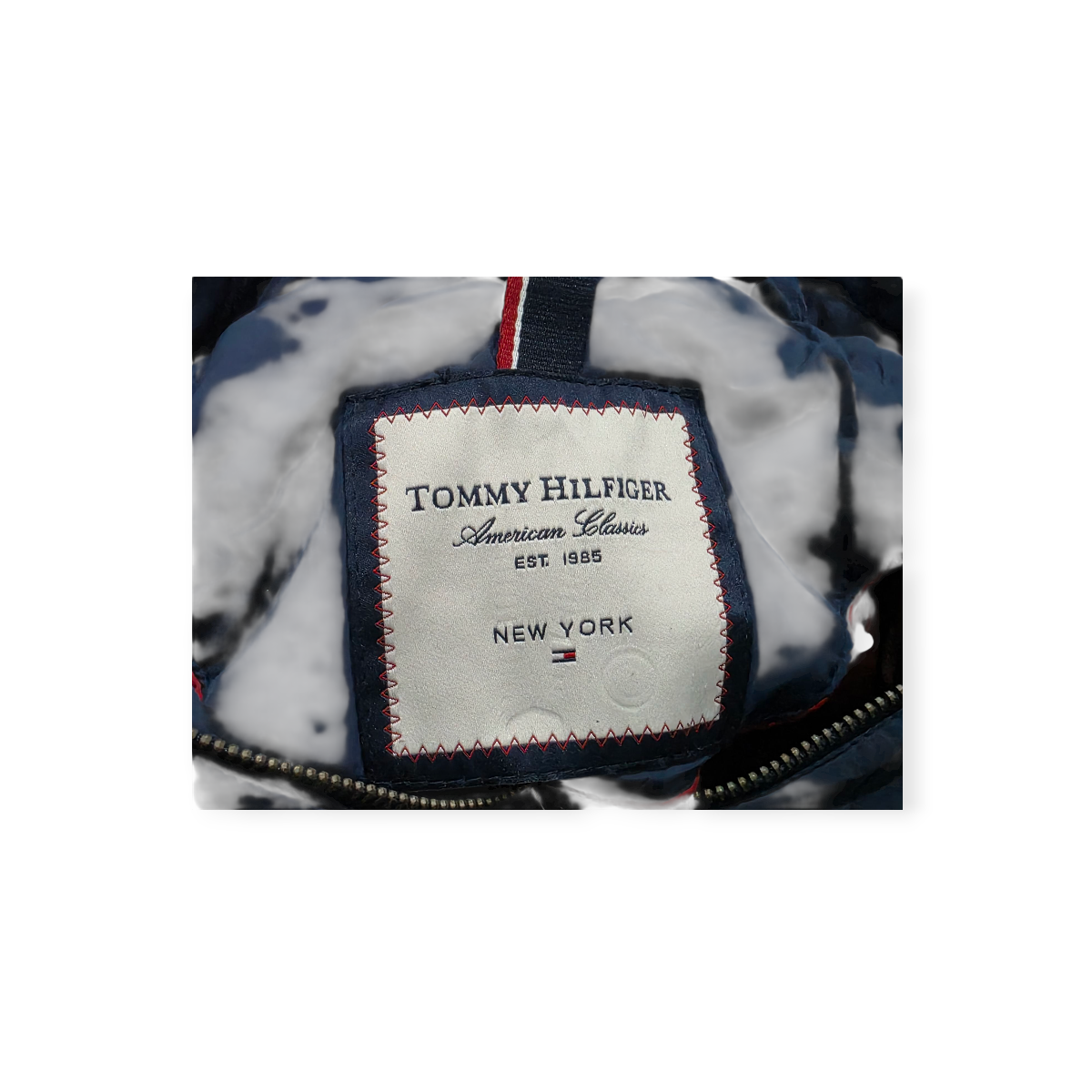 Chamarra Tommy Hilfiger Talla Chica Estilo Clásico Azul Cafe