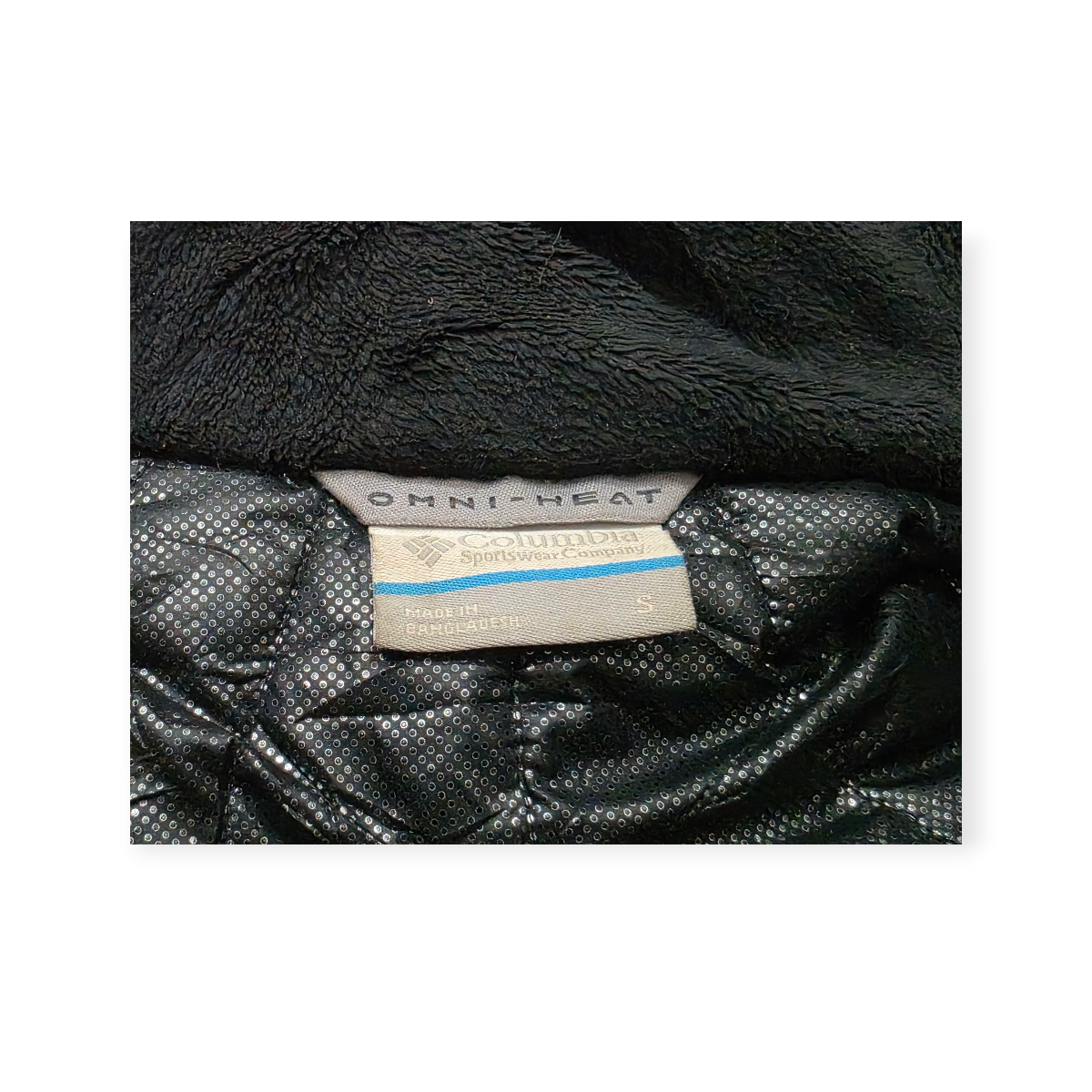 Columbia Omni-heat Chamarra Acolchada Negra Capucha Talla S