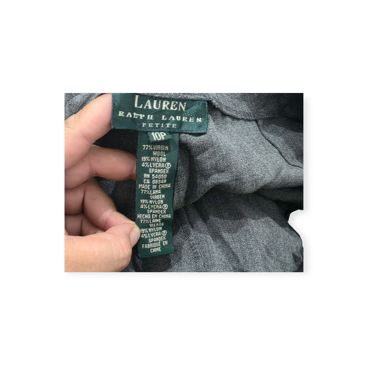 Pantalon Ralph Lauren De Vestir Color Gris De Lana Talla 10p