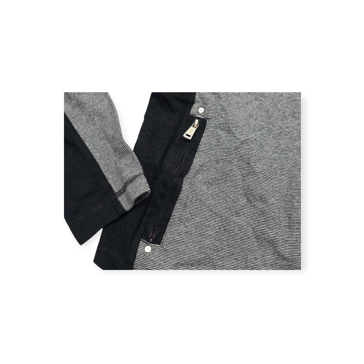 Sudadera Ligera Cierre Completo Ralph Lauren Gris Con Negro