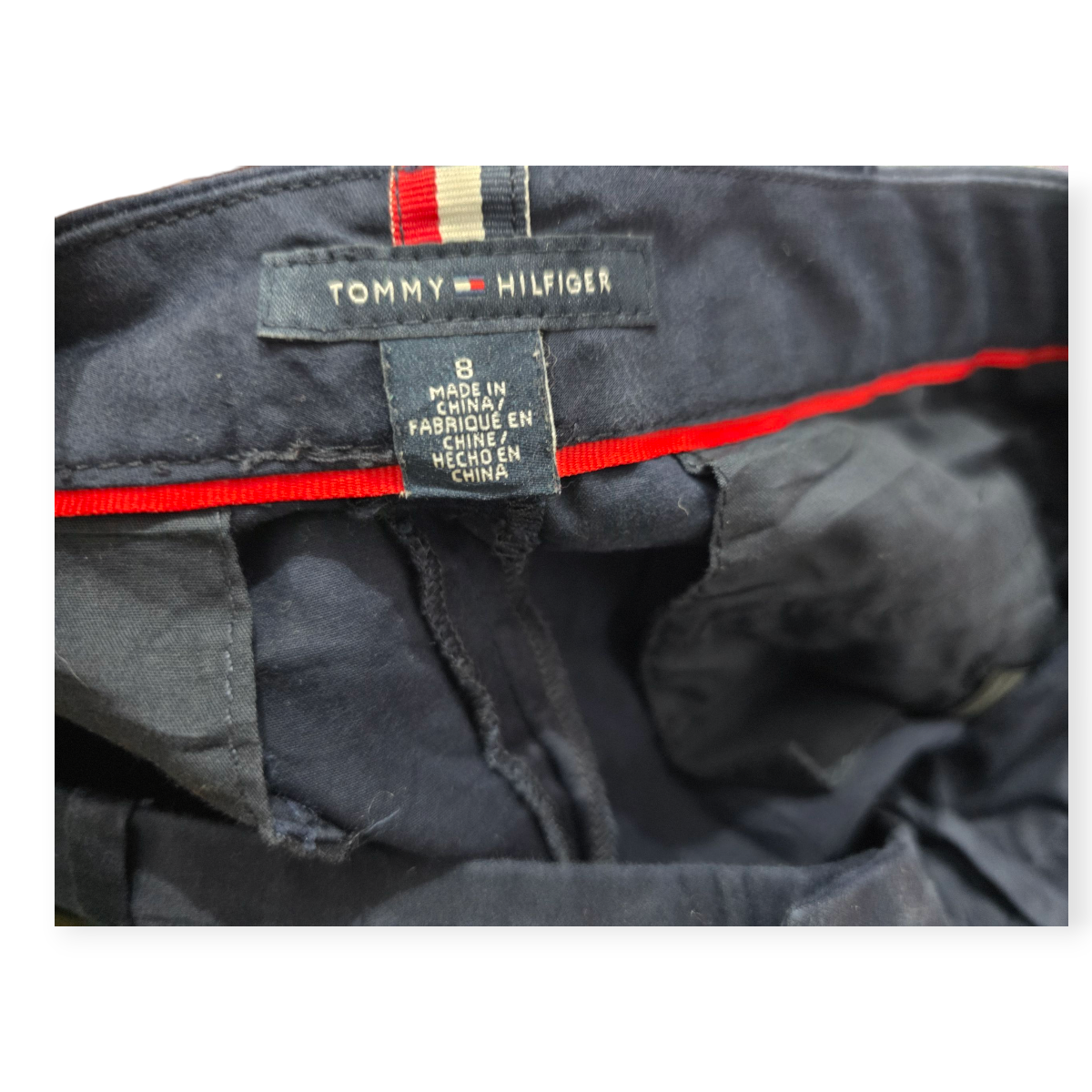 Pantalon Tommy Hilfiger De Vestir Azul Marino Talla 8 Mujer