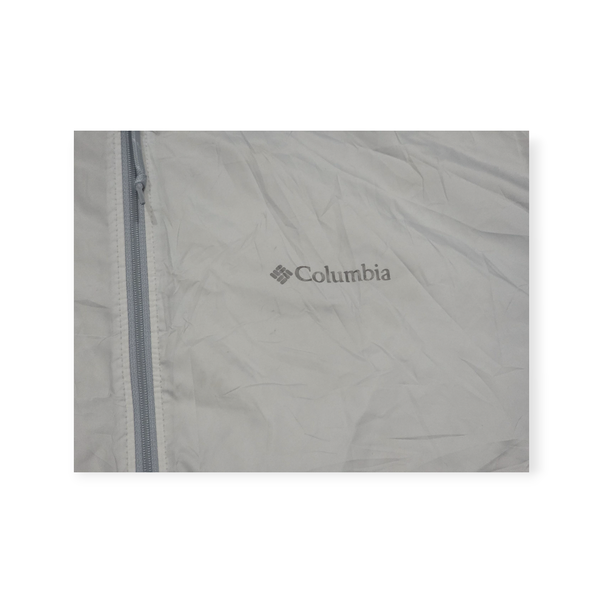 Rompevientos Columbia De Mujer Grande L .gris Con Blanco