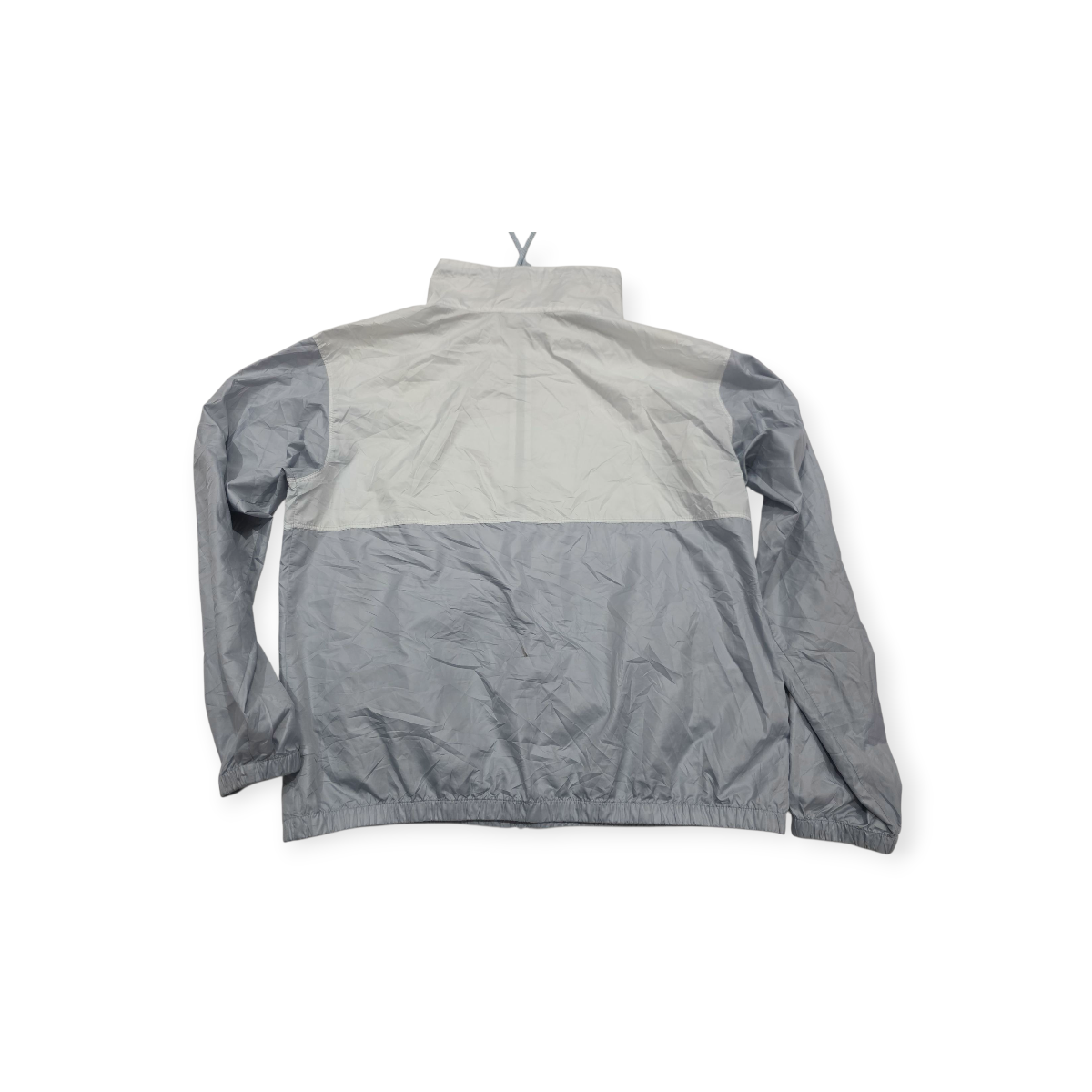 Rompevientos Columbia De Mujer Grande L .gris Con Blanco