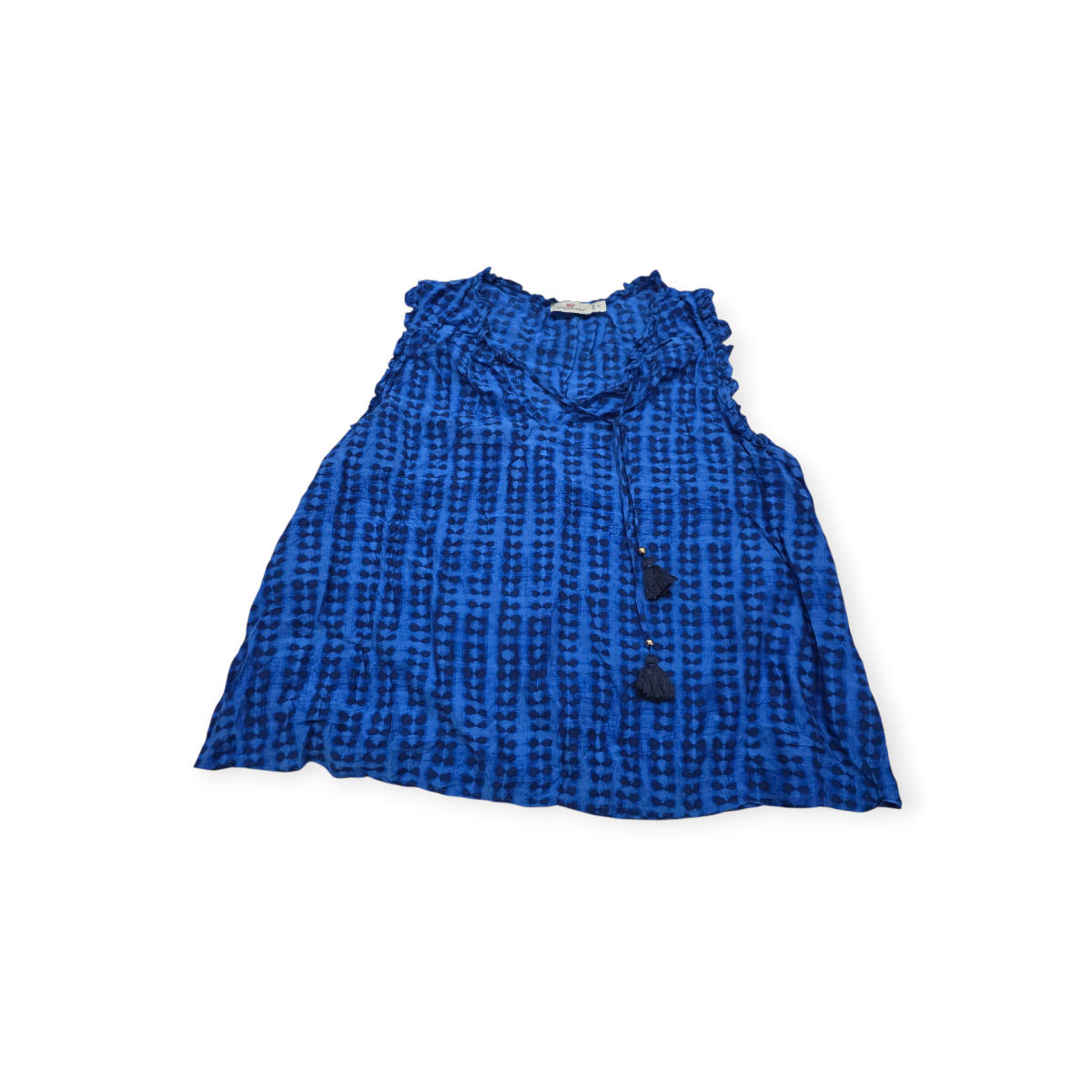 Blusa Vineyard Vines Xl Azul Sin Mangas De Rayon Con Seda