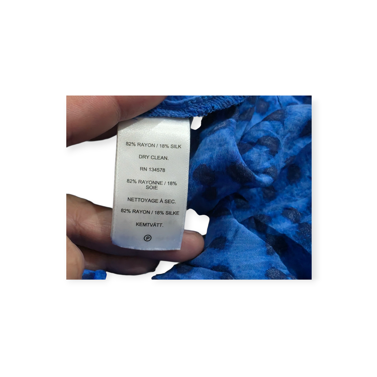 Blusa Vineyard Vines Xl Azul Sin Mangas De Rayon Con Seda