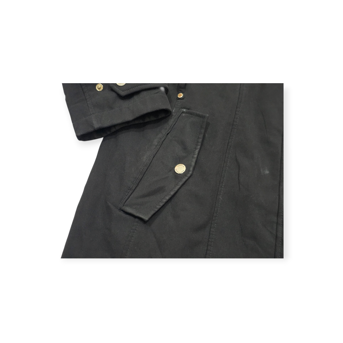 Chamarra Gorro Cazadora Michael Kors Negro Detalles Dorados