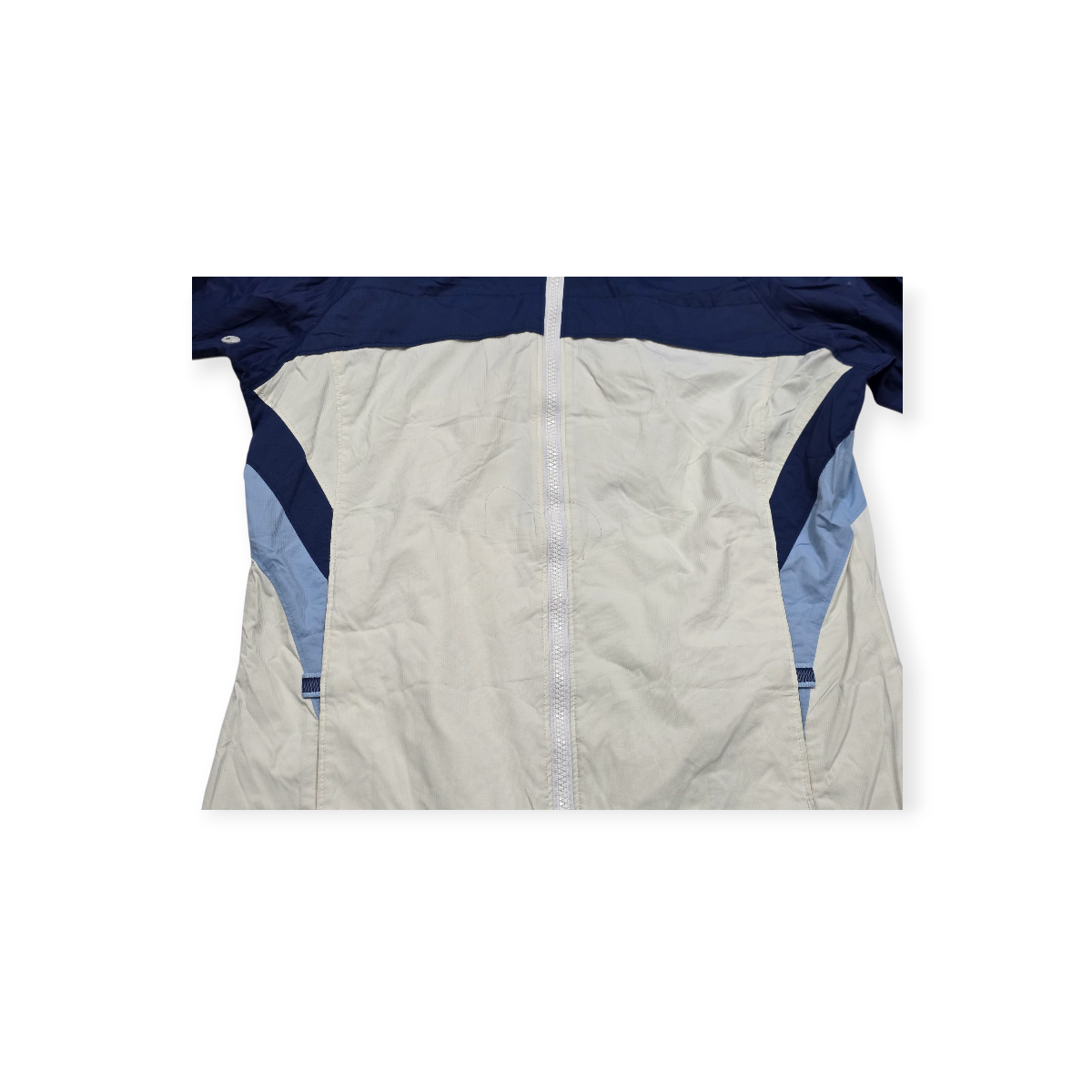 Chamarra Columbia Impermeable Packable De Mujer Azul/blanco