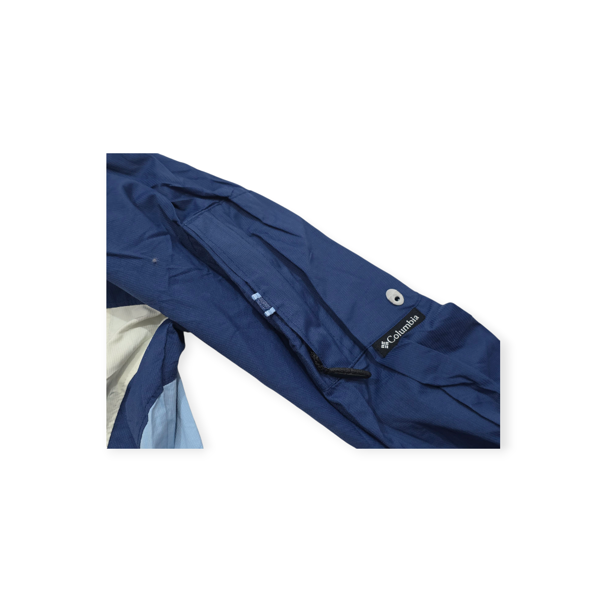 Chamarra Columbia Impermeable Packable De Mujer Azul/blanco
