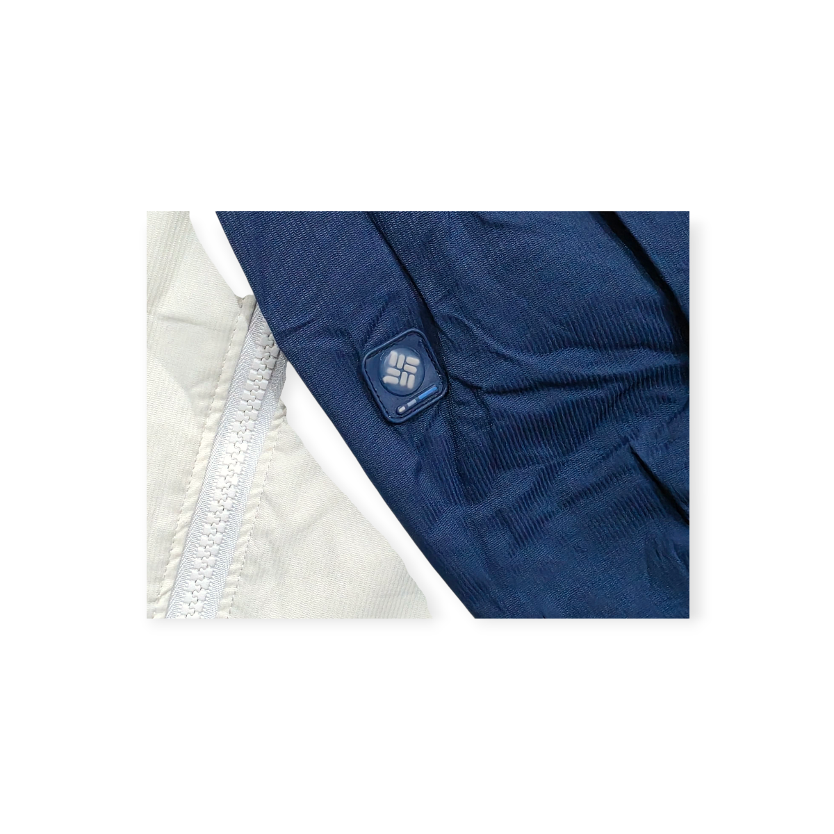 Chamarra Columbia Impermeable Packable De Mujer Azul/blanco