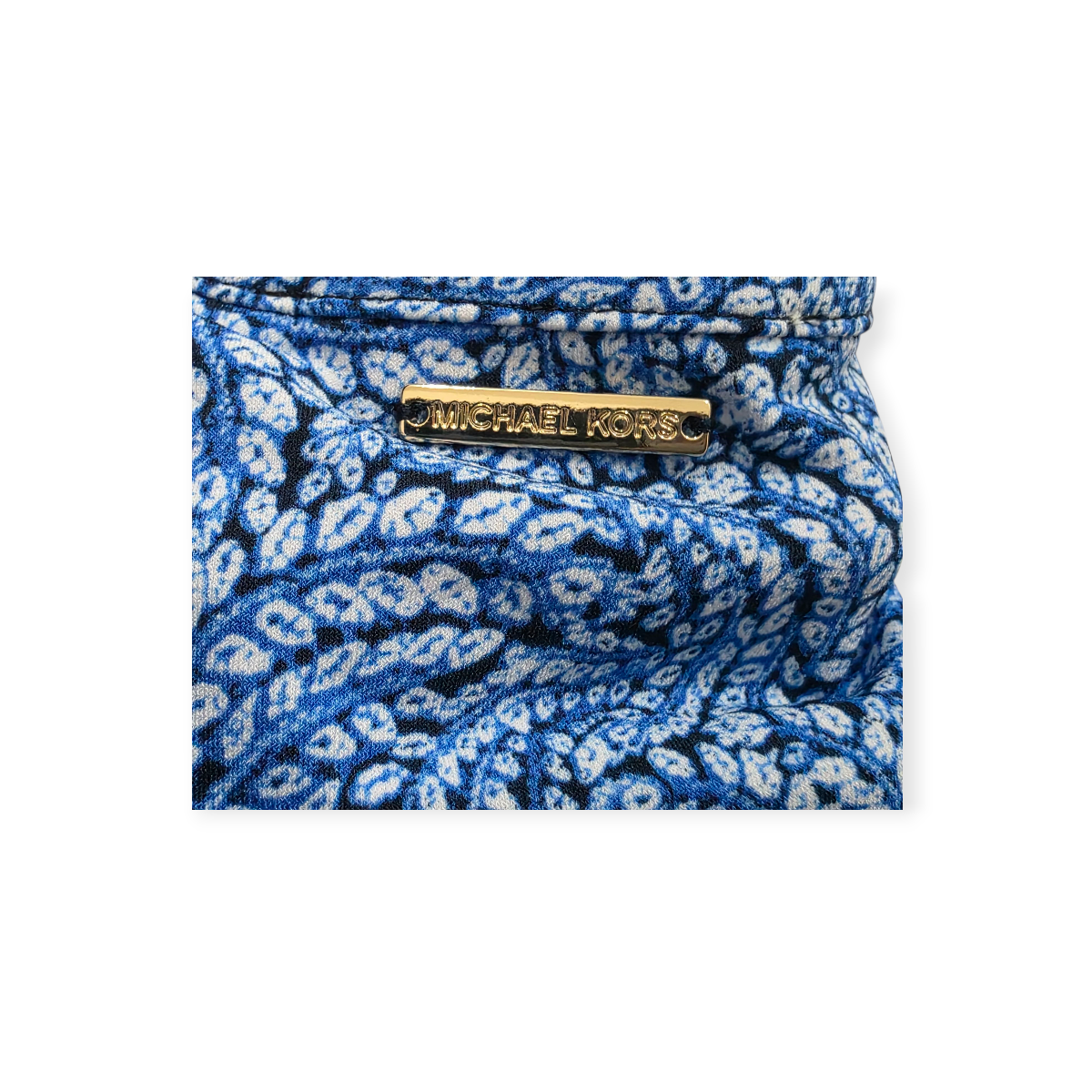 Vestido Michael Kors De Mujer Azul Con Figuras Sin Mangas