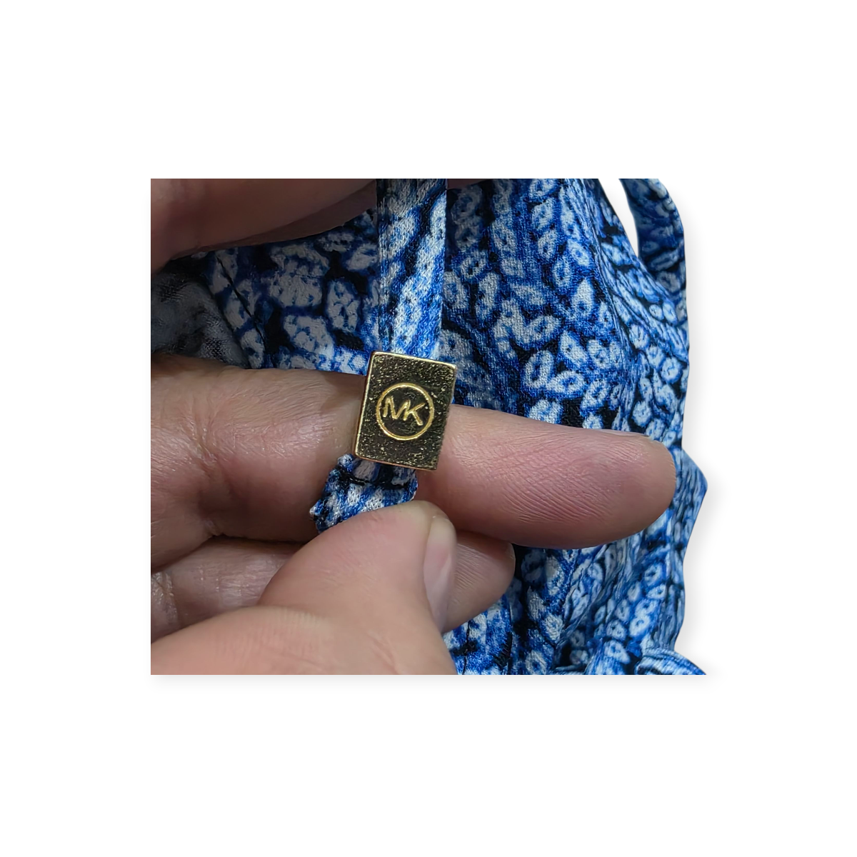 Vestido Michael Kors De Mujer Azul Con Figuras Sin Mangas