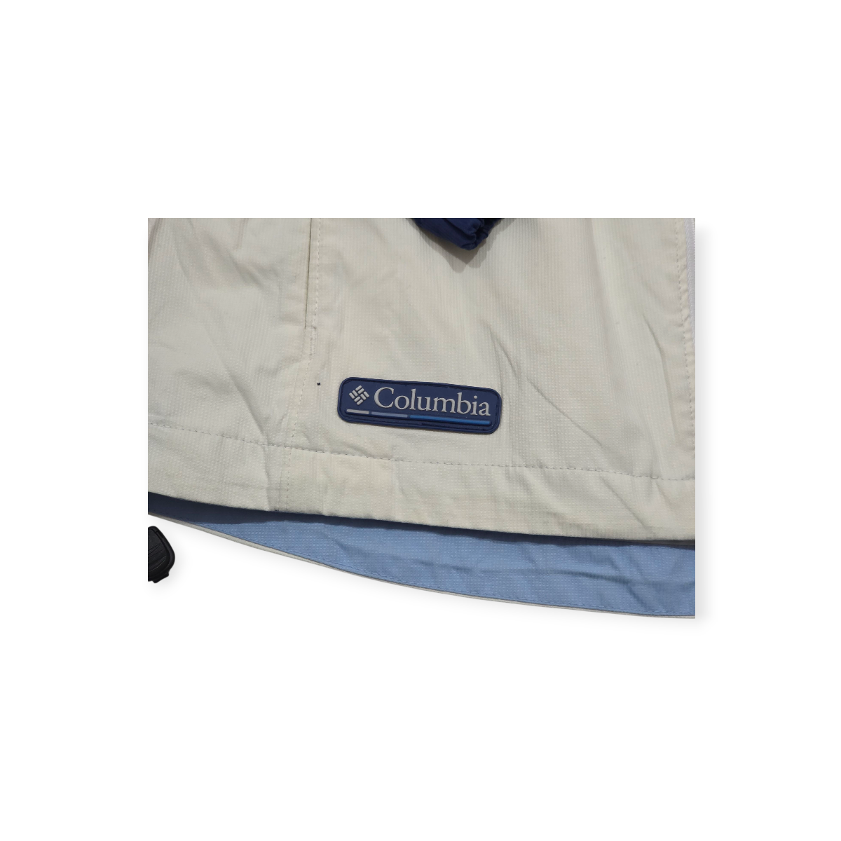 Chamarra Columbia Impermeable Packable De Mujer Azul/blanco
