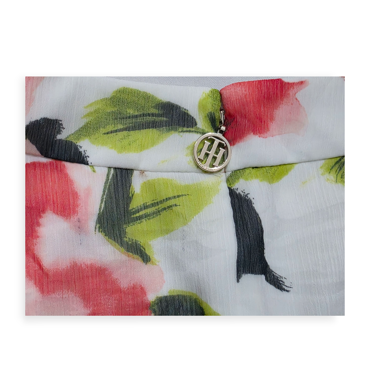 Vestido Tommy Hilfiger Talla 10 Blanca Con Flores Sin Mangas