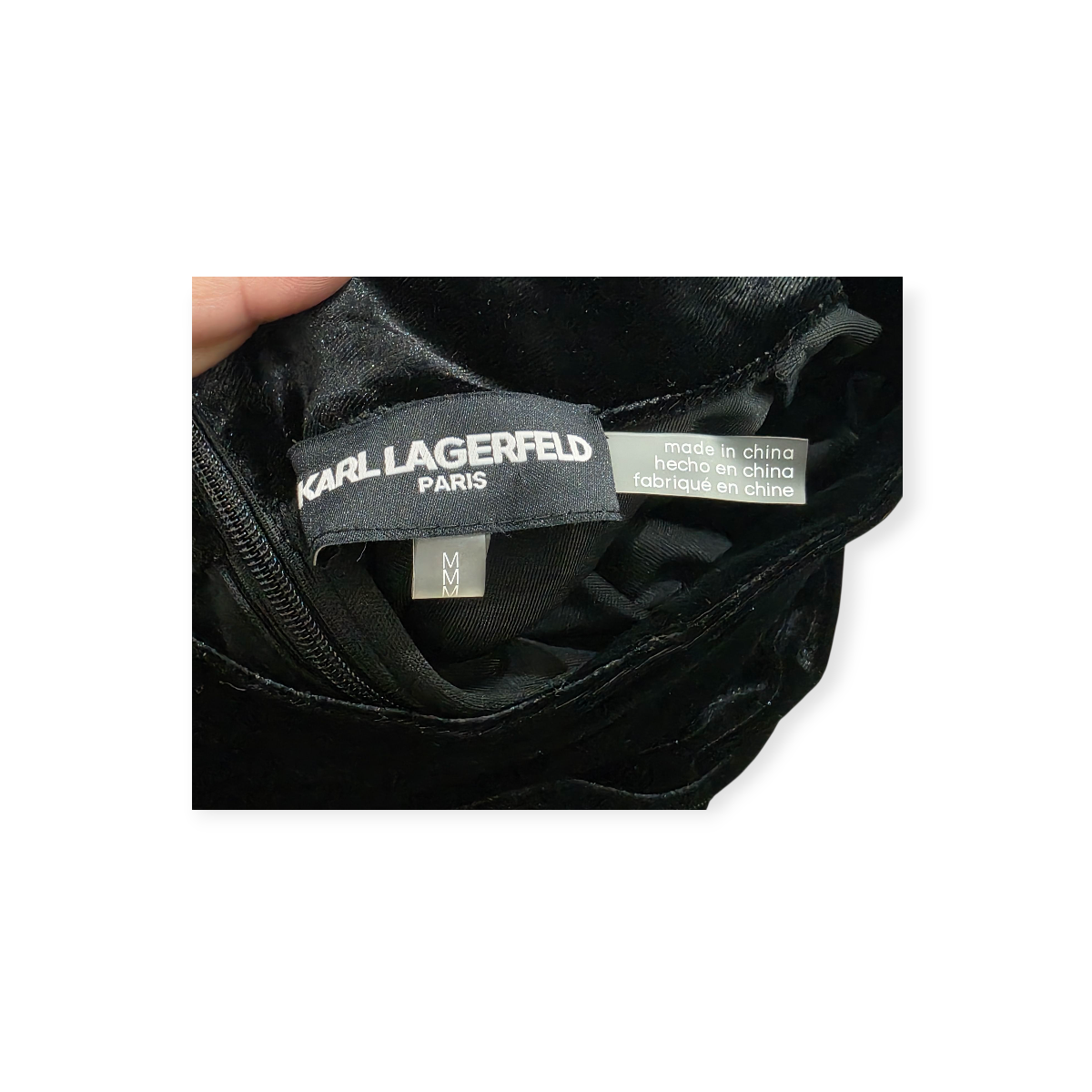 Blusa Karl Lagerfeld De Terciopelo Negra De Mujer Mediana M