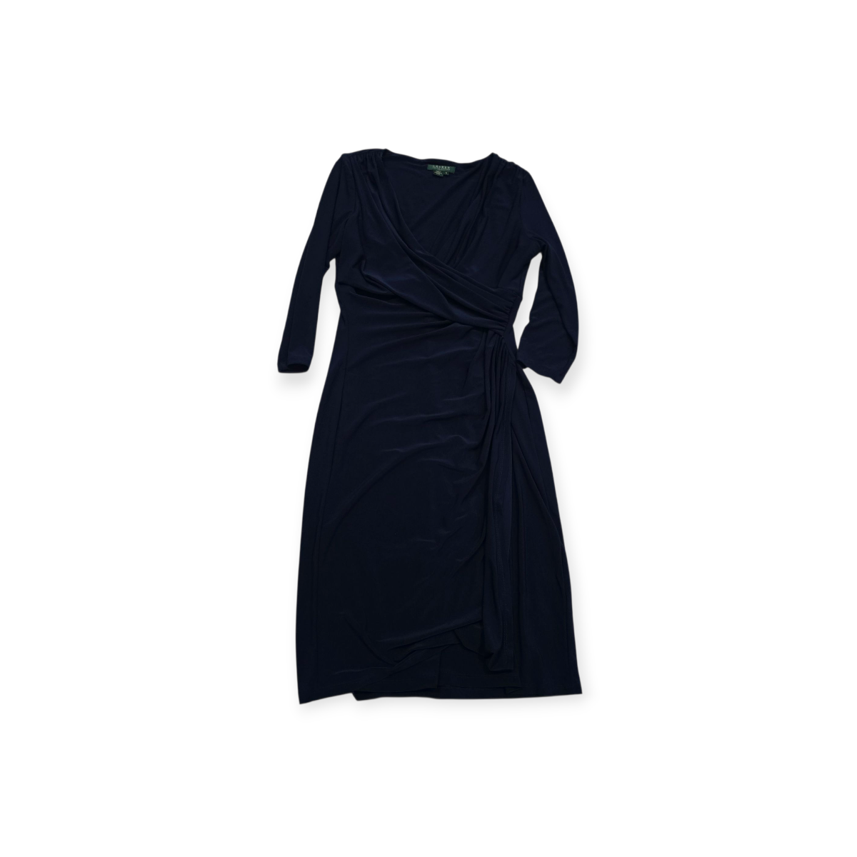 Vestido Ralph Lauren Azul Profundo Talla 12 Manga Larga