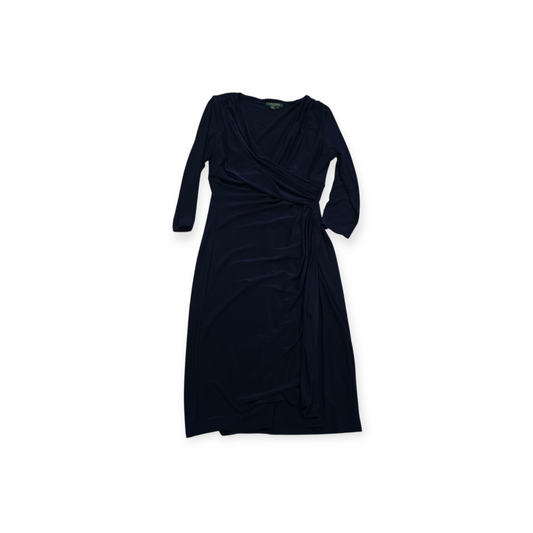 Vestido Ralph Lauren Azul Profundo Talla 12 Manga Larga