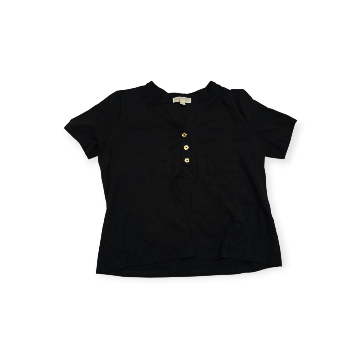 Blusa Michael Kors Xl Negra Con Dorado De Mujer Manga Corta