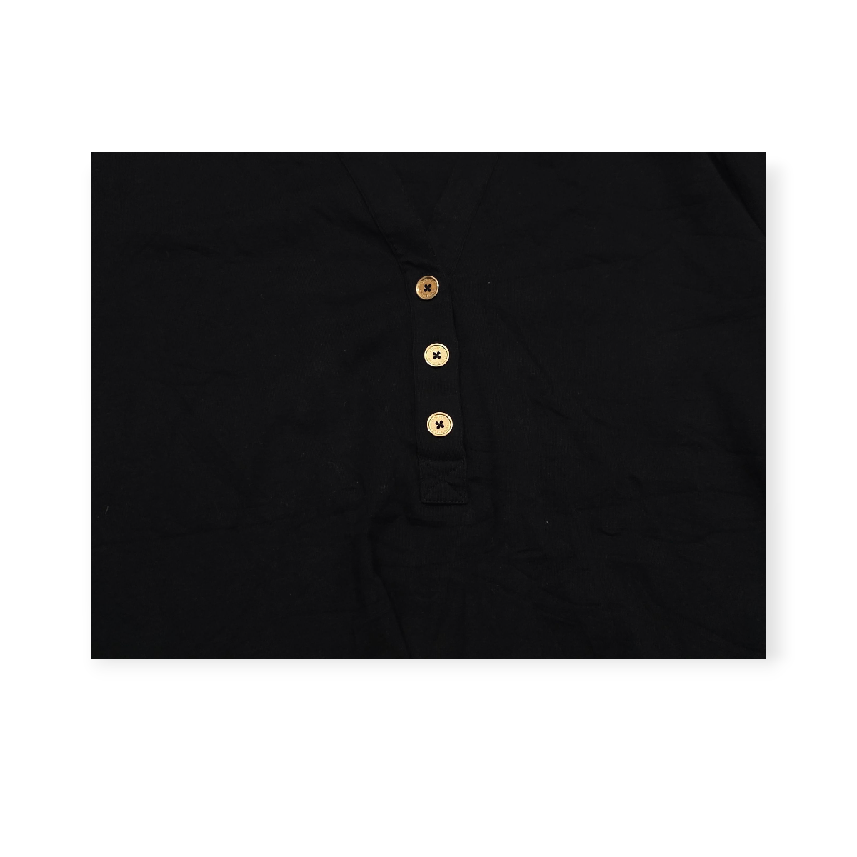 Blusa Michael Kors Xl Negra Con Dorado De Mujer Manga Corta