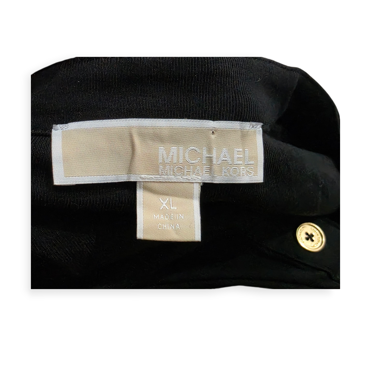 Blusa Michael Kors Xl Negra Con Dorado De Mujer Manga Corta