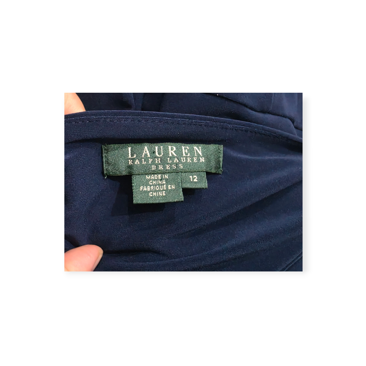 Vestido Ralph Lauren Azul Profundo Talla 12 Manga Larga