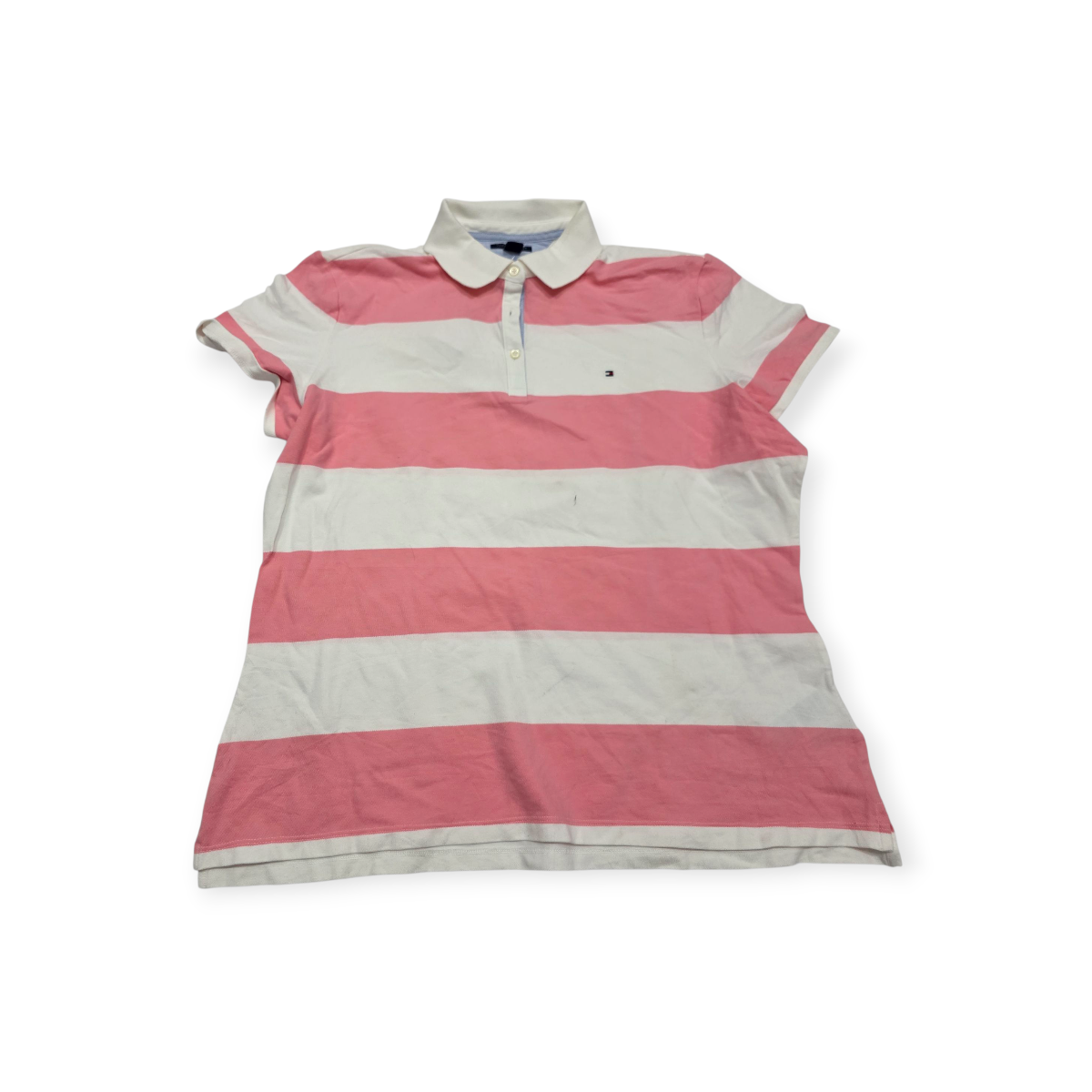 Playera Polo Tommy Hilfiger Xxl Rosa Con Blanco Manga Corta