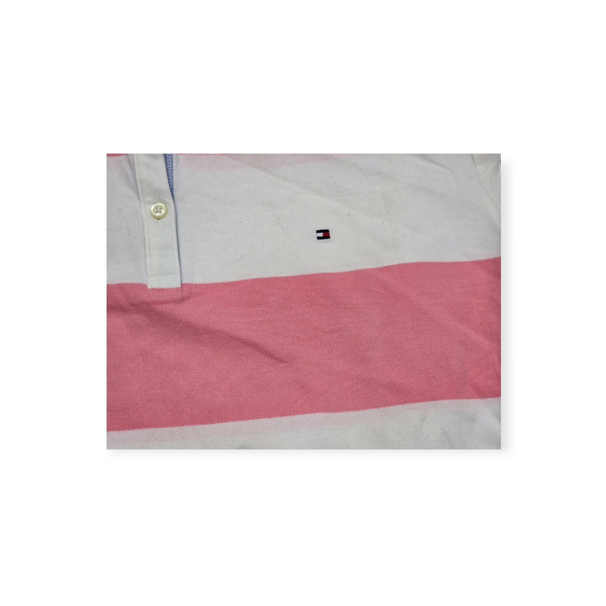 Playera Polo Tommy Hilfiger Xxl Rosa Con Blanco Manga Corta