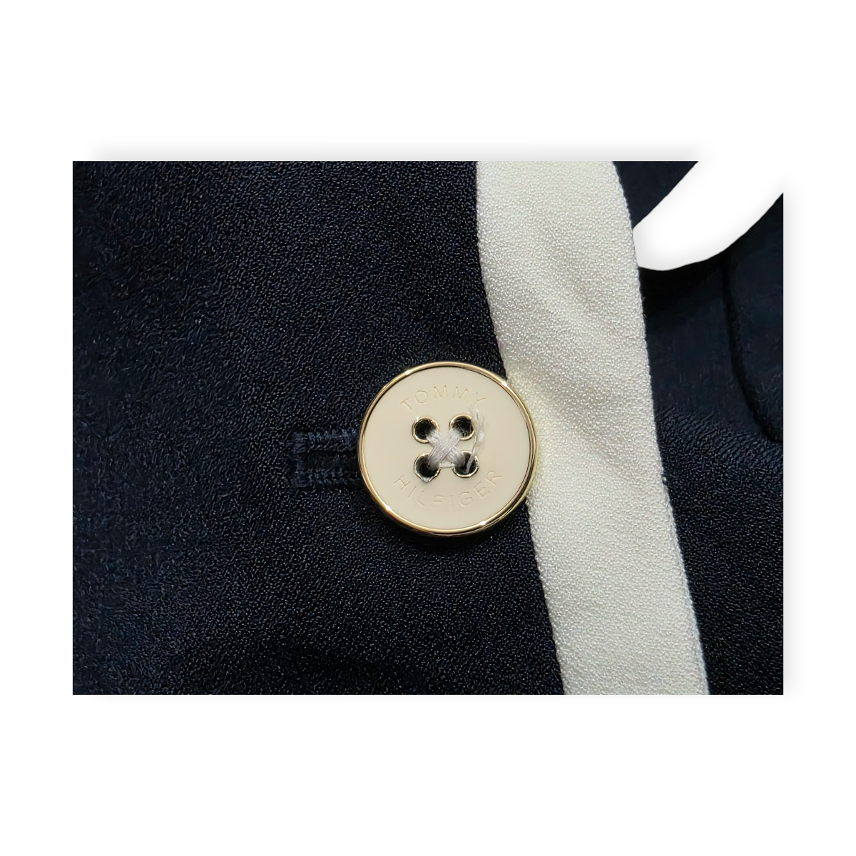 Blazer Tommy Hilfiger D Mujer Talla 2 Azul Marino Con Blanco 2 Azul