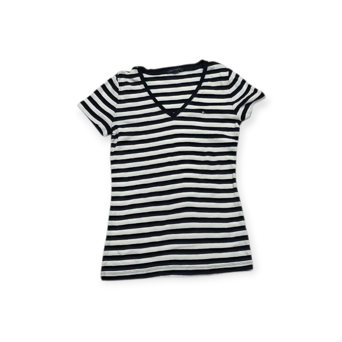 Playera Tommy Hilfiger Xchico Xs Rayada Manga Corta