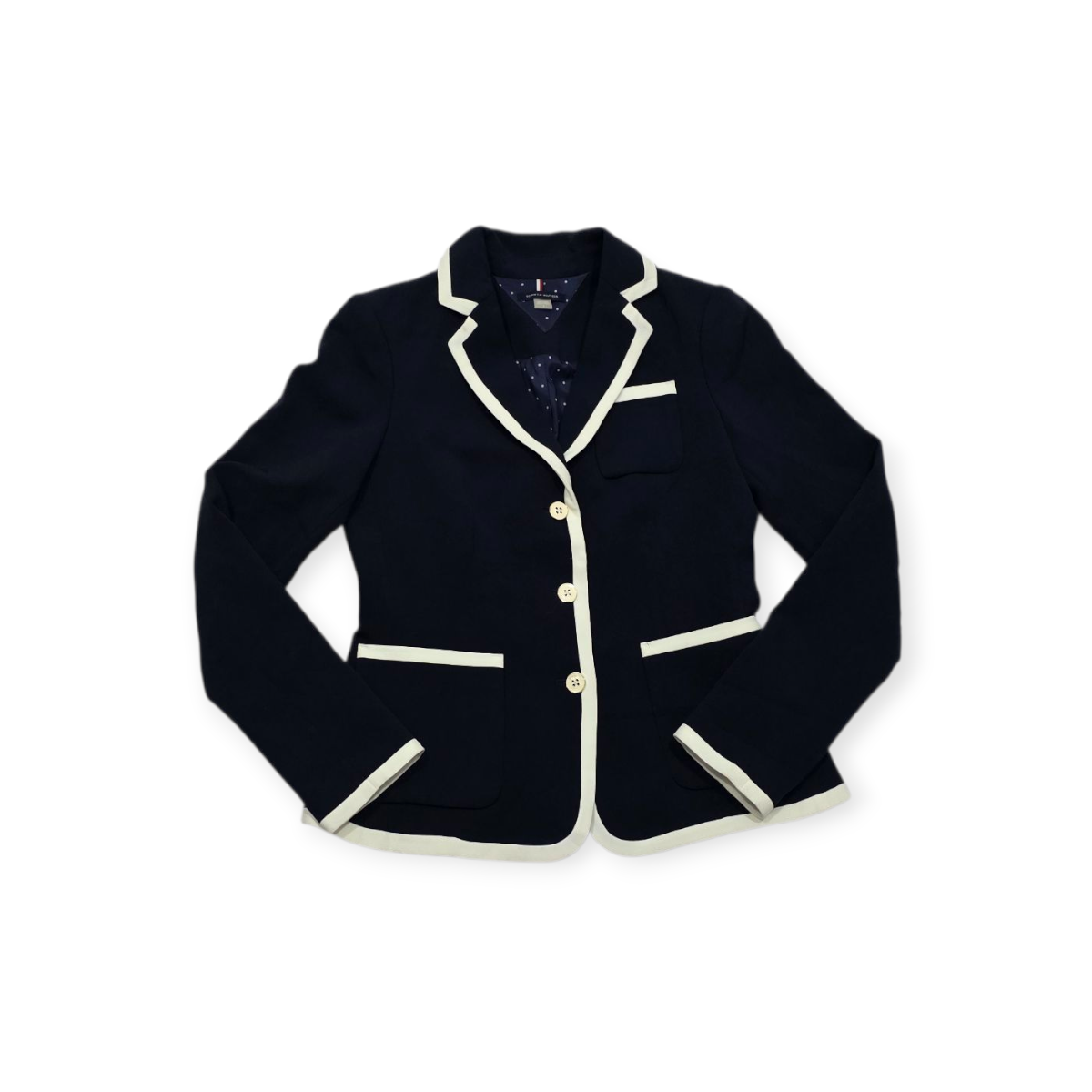 Blazer Tommy Hilfiger D Mujer Talla 2 Azul Marino Con Blanco 2 Azul