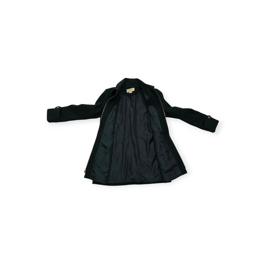 Abrigo Michael Kors Talla 6 Color Verde Con Dorado De Lana