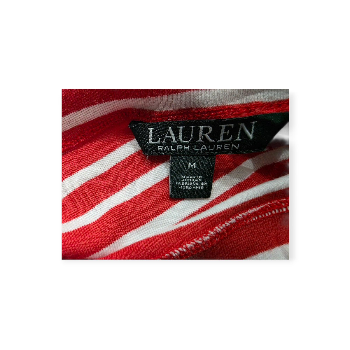 Playera Ralph Lauren Rayada Coral Con Blanco Manga Corta