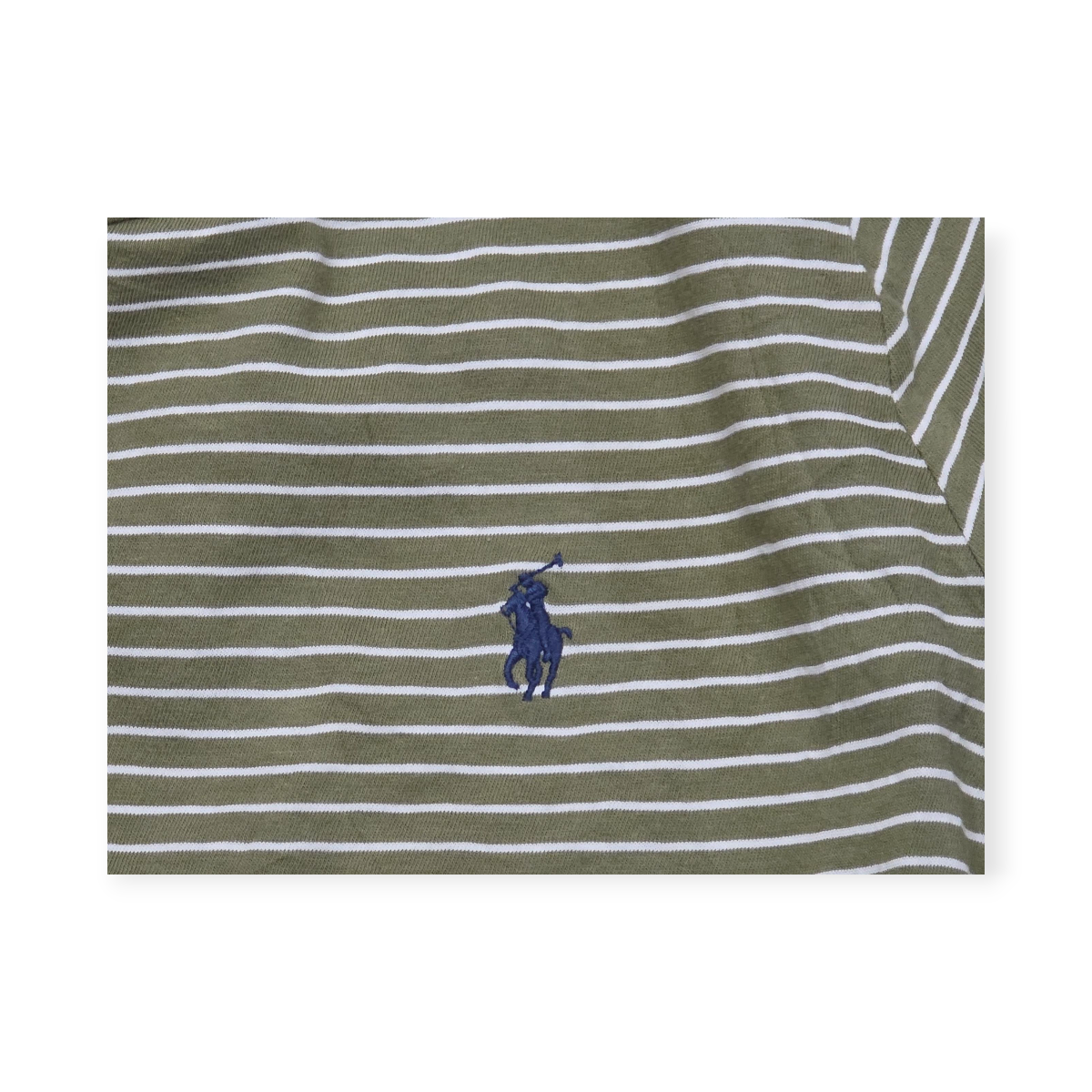 Playera Polo Ralph Lauren Mediana M Manga Corta Verde Rayada