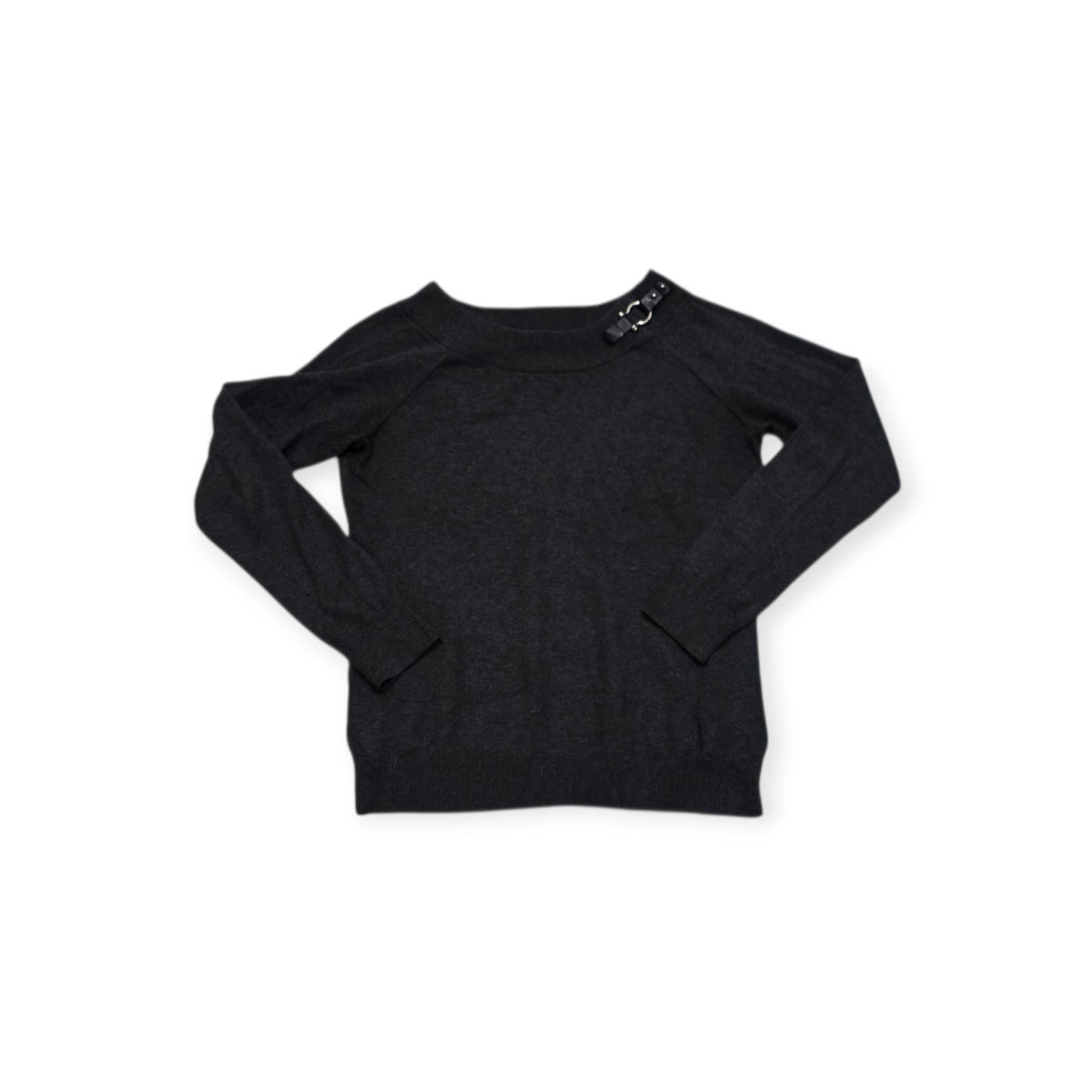 Sueter Ralph Lauren Gris Oscuro Con Cuello Amplio De Mujer