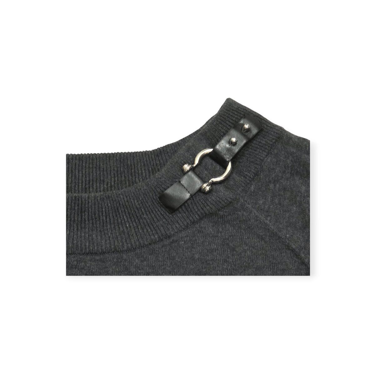 Sueter Ralph Lauren Gris Oscuro Con Cuello Amplio De Mujer