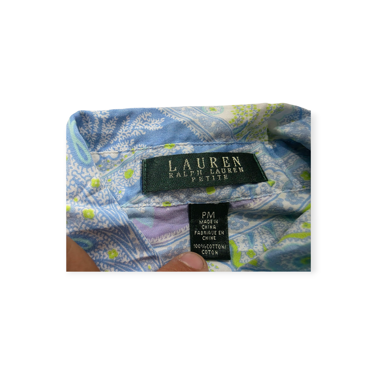 Camisa Ralph Lauren Azul Con Verde Mediana Petire