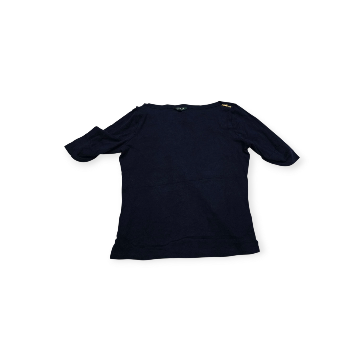 Blusa Ralph Lauren Manga Corta L Azul Marino Con Cierres