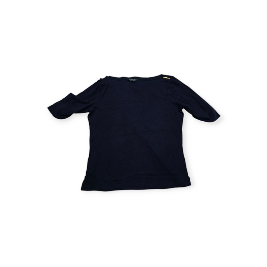 Blusa Ralph Lauren Manga Corta L Azul Marino Con Cierres