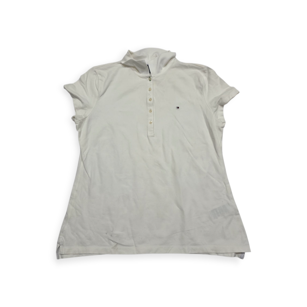 Playera Tommy Hilfiger Xgrande Xl Manga Corta Color Blanca