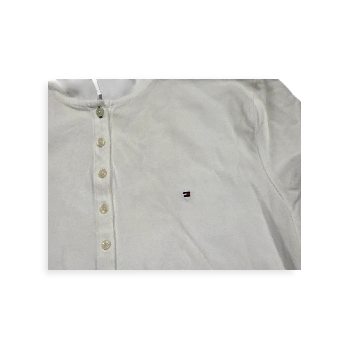 Playera Tommy Hilfiger Xgrande Xl Manga Corta Color Blanca