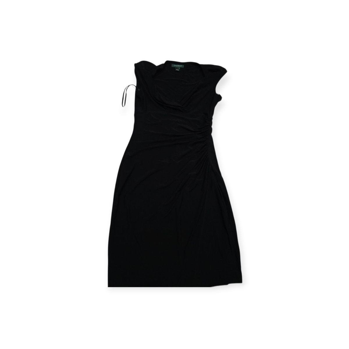 Vestido Negro Lauren Ralph Lauren Corte Drapeado Talla 6 (Usado)