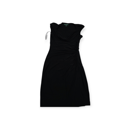 Vestido Negro Lauren Ralph Lauren Corte Drapeado Talla 6 (Usado)