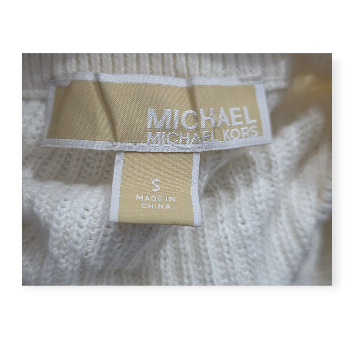 Sueter Michael Kors Chico S Color Hueso Con Dorado (Usado)