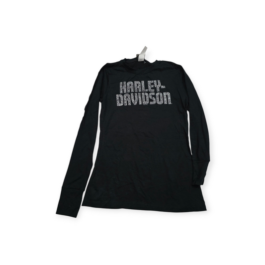Playera Harley Davidson Mujer Manga Larga Negra Con Brillos (Usado)