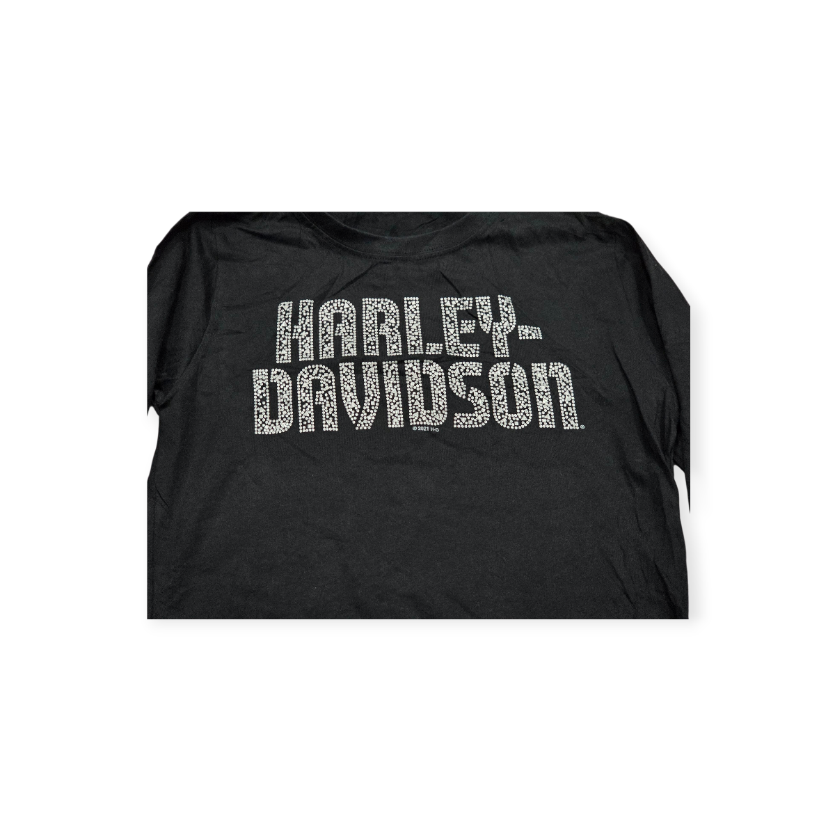 Playera Harley Davidson Mujer Manga Larga Negra Con Brillos (Usado)