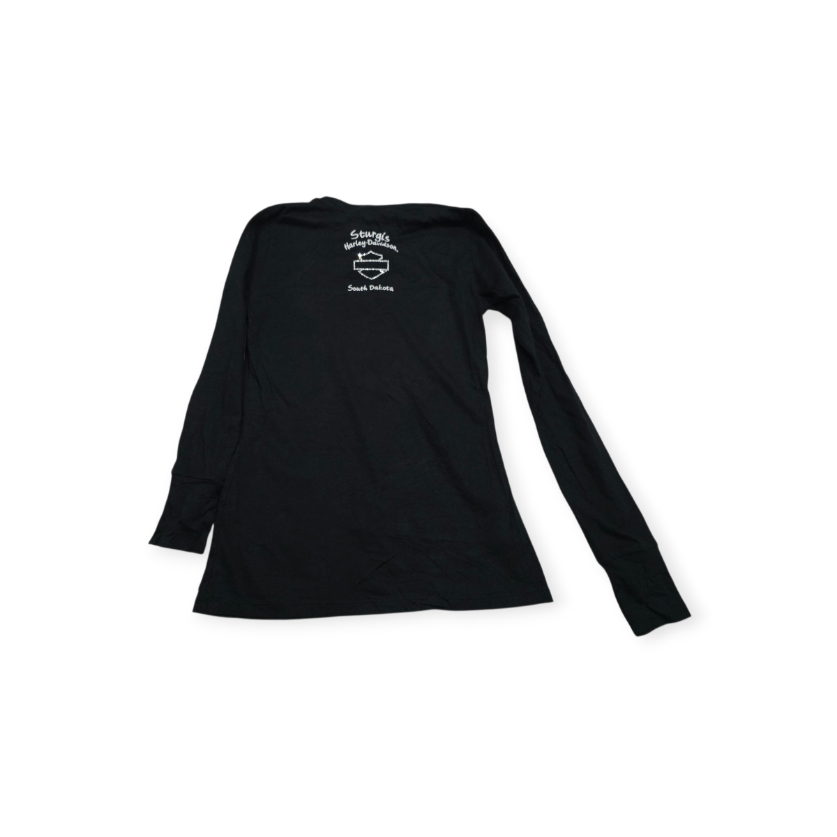 Playera Harley Davidson Mujer Manga Larga Negra Con Brillos (Usado)