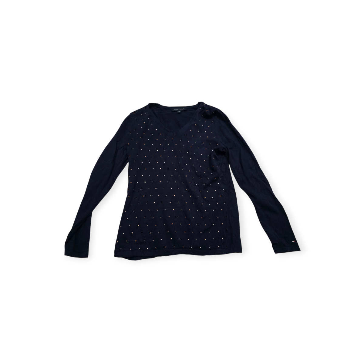 Sueter Tommy Hilfiger Mediano M Azul Marino Con Estoperoles (Usado)